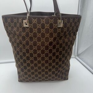 Gucci Brown Monogram Tote Bag
